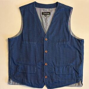 J. Peterman Navy Pinstripe Vest